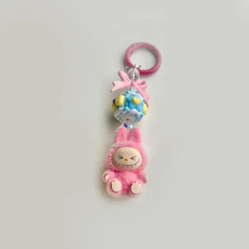 New keychain Doll Couple Keyring Kawaii Cartoon Creative Bowknot Phone Chain Bag Pendant Charms Backpack Decoration Gifts