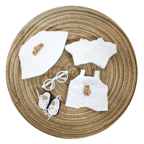 17cm doll clothes Labubu doll clothes casual versatile sweater fisherman hat overalls changing clothes
