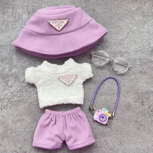Dolls Clothes for 17cm Labubu V1 V2 V3 Doll Clothes High-quality Macaron Suit Hoodie Cartoon Cute Decoration Accessories