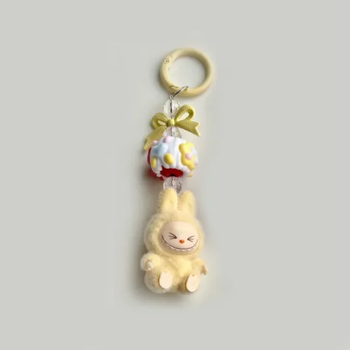 New keychain Doll Couple Keyring Kawaii Cartoon Creative Bowknot Phone Chain Bag Pendant Charms Backpack Decoration Gifts