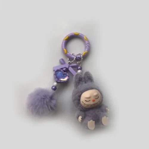 New keychain Doll Couple Keyring Kawaii Cartoon Creative Bowknot Phone Chain Bag Pendant Charms Backpack Decoration Gifts