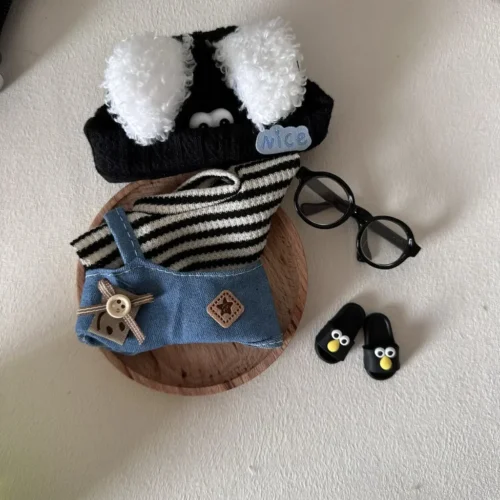 17cm labubu clothes outfit Plush doll clothes Macaron Cute Clothing DIY Kid Gift  Dog Clothes Hair accessories v1 v2 clothes