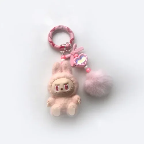 New keychain Doll Couple Keyring Kawaii Cartoon Creative Bowknot Phone Chain Bag Pendant Charms Backpack Decoration Gifts