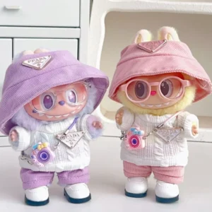 Dolls Clothes for 17cm Labubu V1 V2 V3 Doll Clothes High-quality Macaron Suit Hoodie Cartoon Cute Decoration Accessories