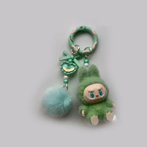 New keychain Doll Couple Keyring Kawaii Cartoon Creative Bowknot Phone Chain Bag Pendant Charms Backpack Decoration Gifts