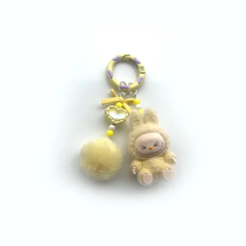 New keychain Doll Couple Keyring Kawaii Cartoon Creative Bowknot Phone Chain Bag Pendant Charms Backpack Decoration Gifts