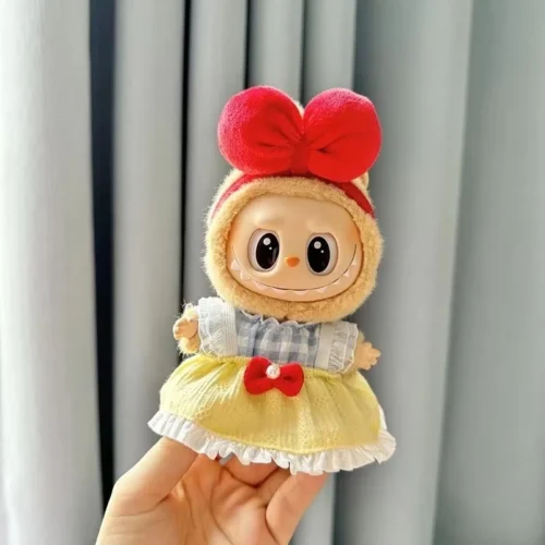 original 17cm labubu clothes outfit Plush doll clothes Macaron Cute Clothing DIY Kid Gift Clothes Hair accessories v1v2 clothes