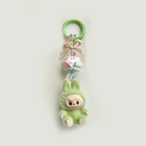 New keychain Doll Couple Keyring Kawaii Cartoon Creative Bowknot Phone Chain Bag Pendant Charms Backpack Decoration Gifts
