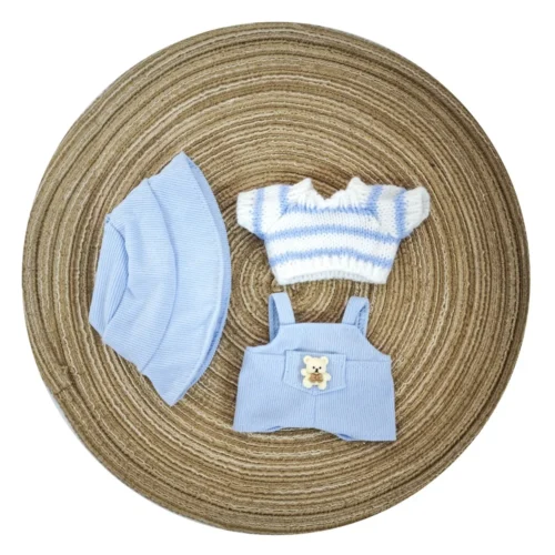 17cm doll clothes Labubu doll clothes casual versatile sweater fisherman hat overalls changing clothes
