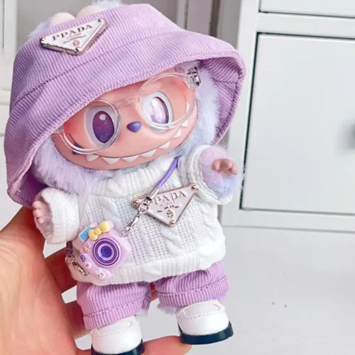 Dolls Clothes for 17cm Labubu V1 V2 V3 Doll Clothes High-quality Macaron Suit Hoodie Cartoon Cute Decoration Accessories
