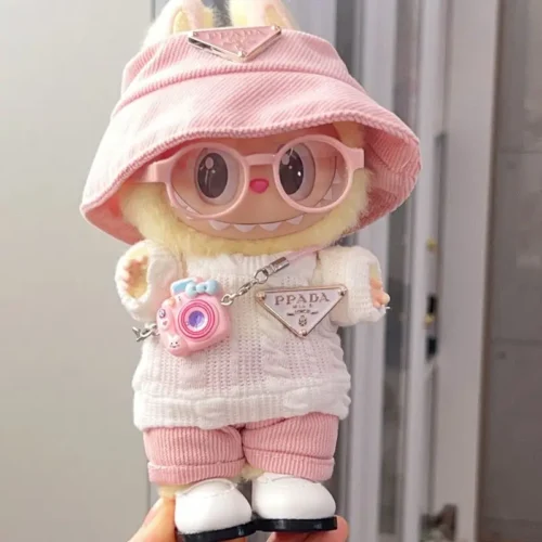 Dolls Clothes for 17cm Labubu V1 V2 V3 Doll Clothes High-quality Macaron Suit Hoodie Cartoon Cute Decoration Accessories