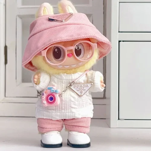Dolls Clothes for 17cm Labubu V1 V2 V3 Doll Clothes High-quality Macaron Suit Hoodie Cartoon Cute Decoration Accessories