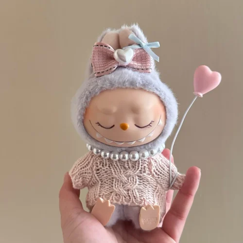 17cm labubu clothes outfit Plush doll clothes Macaron Cute Clothing DIY Kid Gift  Dog Clothes Hair accessories v1 v2 clothes