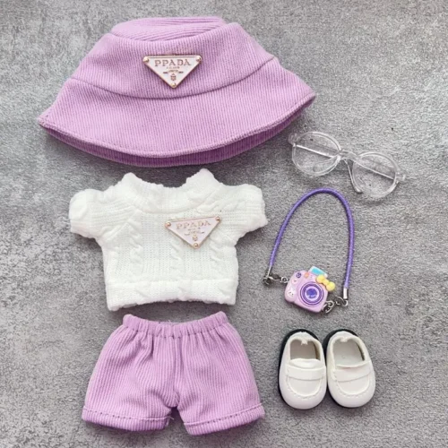 Dolls Clothes for 17cm Labubu V1 V2 V3 Doll Clothes High-quality Macaron Suit Hoodie Cartoon Cute Decoration Accessories
