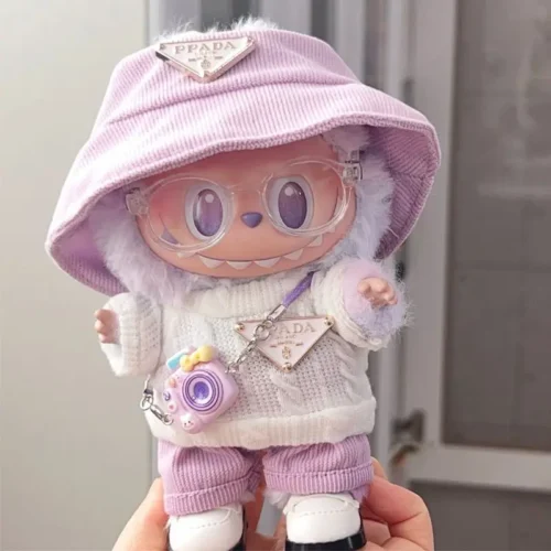 Dolls Clothes for 17cm Labubu V1 V2 V3 Doll Clothes High-quality Macaron Suit Hoodie Cartoon Cute Decoration Accessories
