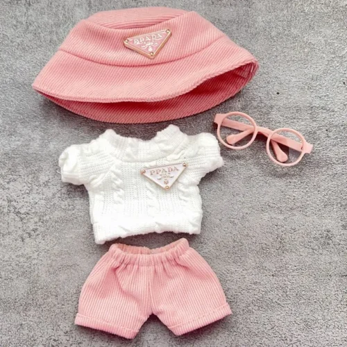 Dolls Clothes for 17cm Labubu V1 V2 V3 Doll Clothes High-quality Macaron Suit Hoodie Cartoon Cute Decoration Accessories