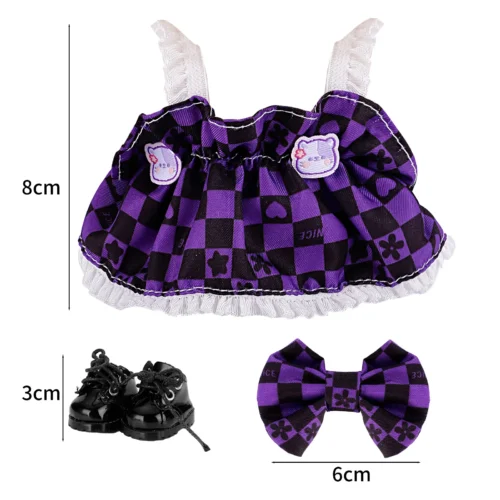 Doll Clothes for labubu outfit Plush doll clothes Macaron Cute Clothing DIY Kid Gift Dog Clothes Hair accessories v1 v2 clothes