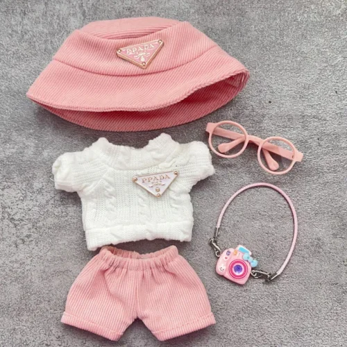 Dolls Clothes for 17cm Labubu V1 V2 V3 Doll Clothes High-quality Macaron Suit Hoodie Cartoon Cute Decoration Accessories