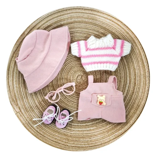 17cm doll clothes Labubu doll clothes casual versatile sweater fisherman hat overalls changing clothes