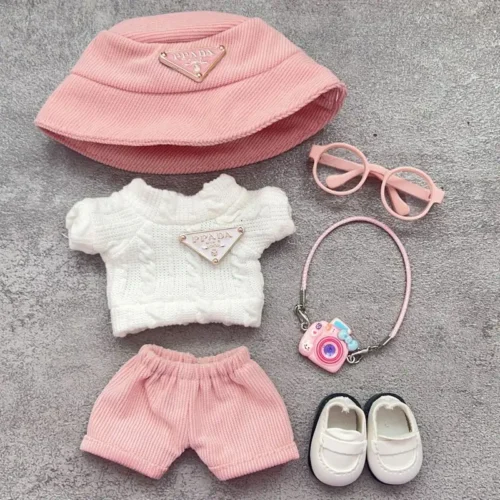 Dolls Clothes for 17cm Labubu V1 V2 V3 Doll Clothes High-quality Macaron Suit Hoodie Cartoon Cute Decoration Accessories