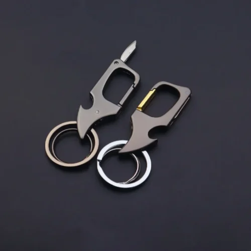 Men's Multifunctional Keychain Bottle Opener Anti-Lost Car Key Ring Creative Waist Hanging Design