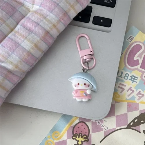 MINISO Fashion Sanrio Kawaii Hello Kitty Phone Rope Cartoon Anime Phone Chain Cute KT Cat Phone Charm Keychain Girl Gift