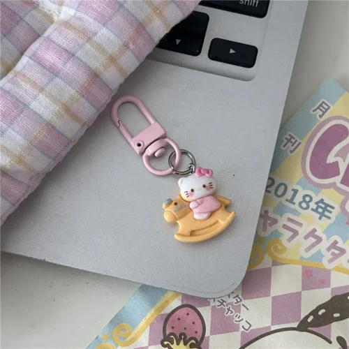 MINISO Fashion Sanrio Kawaii Hello Kitty Phone Rope Cartoon Anime Phone Chain Cute KT Cat Phone Charm Keychain Girl Gift