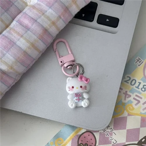 MINISO Fashion Sanrio Kawaii Hello Kitty Phone Rope Cartoon Anime Phone Chain Cute KT Cat Phone Charm Keychain Girl Gift