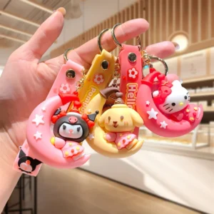 MINISO Sanrio Keychain Cute Cartoon Melody Doll Pendant Decorative Keychain Accessories for Girls and Children Gift Toys
