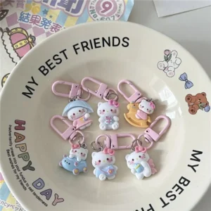 MINISO Fashion Sanrio Kawaii Hello Kitty Phone Rope Cartoon Anime Phone Chain Cute KT Cat Phone Charm Keychain Girl Gift