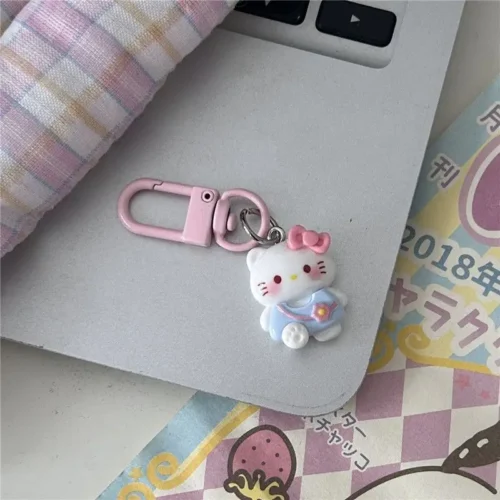 MINISO Fashion Sanrio Kawaii Hello Kitty Phone Rope Cartoon Anime Phone Chain Cute KT Cat Phone Charm Keychain Girl Gift