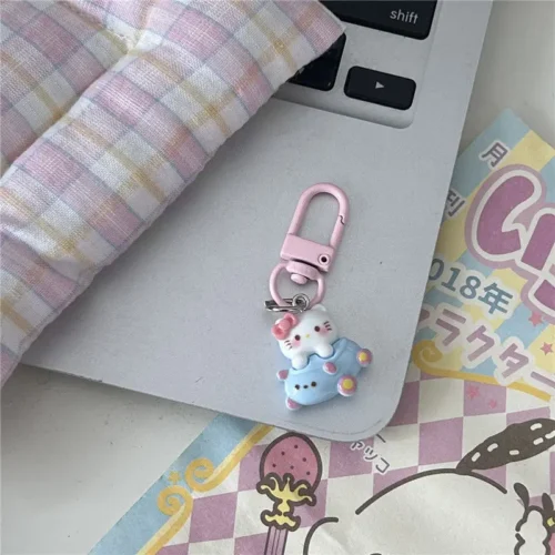 MINISO Fashion Sanrio Kawaii Hello Kitty Phone Rope Cartoon Anime Phone Chain Cute KT Cat Phone Charm Keychain Girl Gift